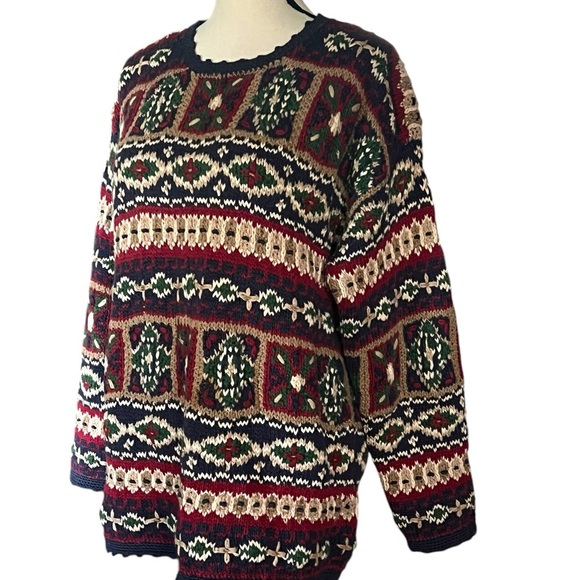 Vintage Cape Isle Chunky hand knitted gorgeous women’s sweater. Size large. - Picture 4 of 13